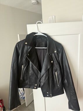 Black Women's Leather Moto Jacket - BLANK NYC